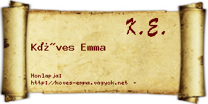 Köves Emma névjegykártya