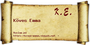 Köves Emma névjegykártya