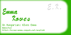 emma koves business card