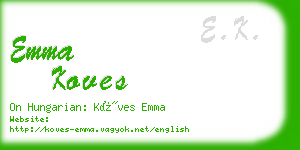 emma koves business card